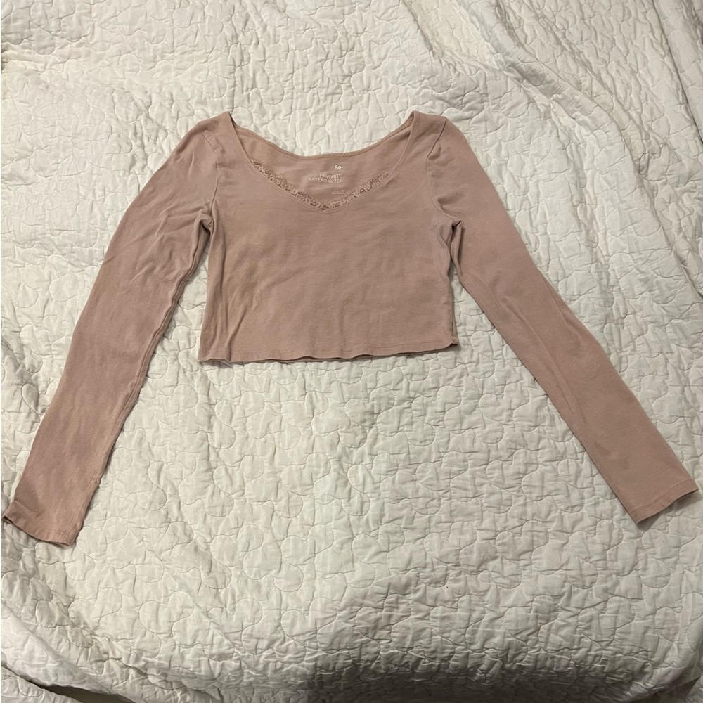 Long sleeve cropped top, size medium SO shirt.